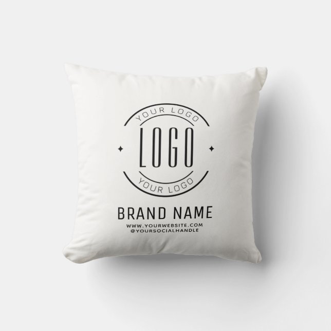 Modern custom company logo business branded cushion (Front)