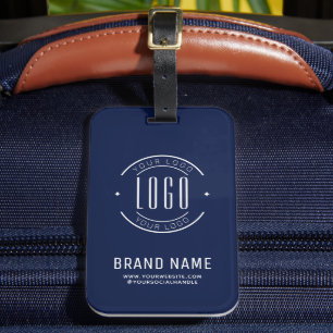 Modern custom company logo business branded luggage tag