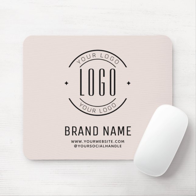 Modern custom company logo business branded mouse pad (With Mouse)