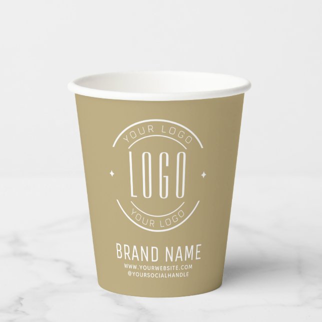 Modern custom company logo business branded paper cups (Front)