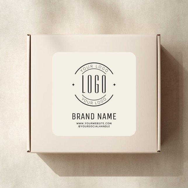 Modern custom company logo business branded square sticker (Creator Uploaded)