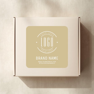 Modern custom company logo business branded square sticker