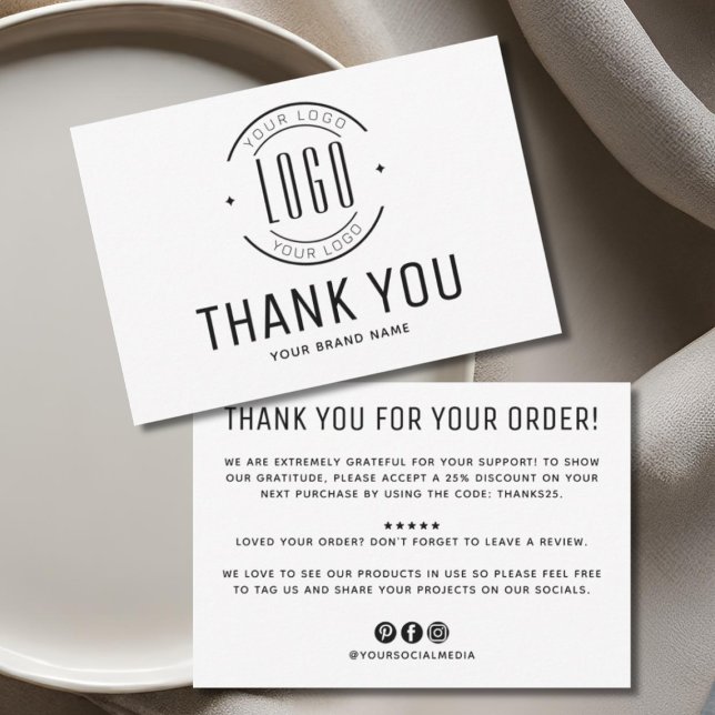 Modern custom company logo business branded thank you card (Creator Uploaded)