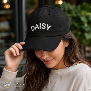 Modern Custom DAISY Text Embroidered Hat