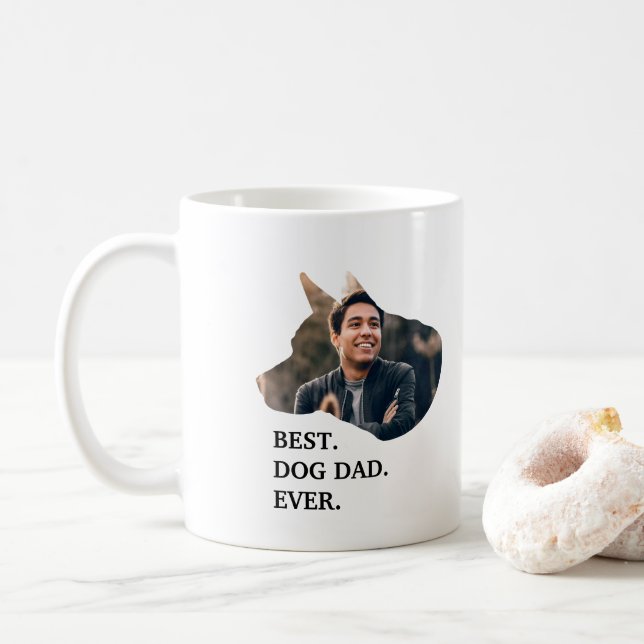 Modern custom dog photo template coffee mug (With Donut)