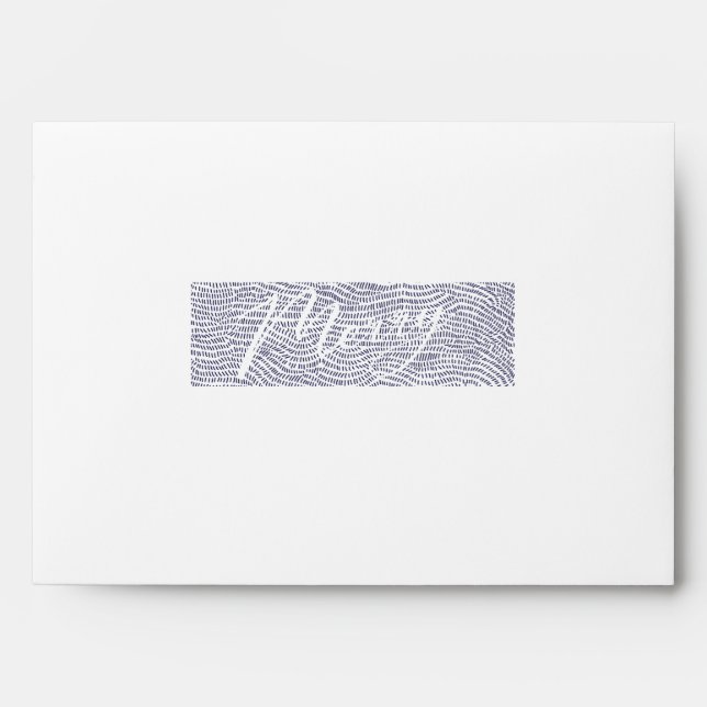 Modern Custom Doodle White Blue Merry Christmas Envelope (Front)
