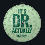 Modern Custom Dr. Name Date Dark Green Dartboard<br><div class="desc">Modern Custom Dr. Name Date Dark Green dart board.</div>
