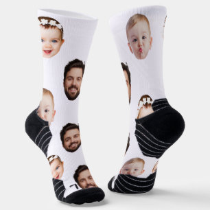 Modern Custom Face Photo Gift for Mom Dad Socks