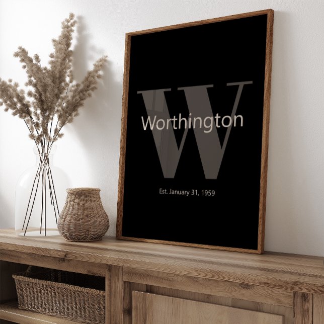 Modern Custom Family Last Name Wall Art Elegant  (Creator Uploaded)