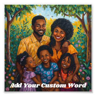 Modern Custom Family Photo & Personalised Word Print