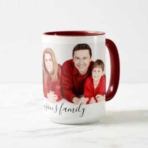 Modern Custom Family Photo & Text Mug