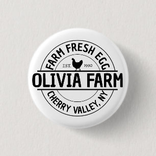 Modern Custom Farm Owner Name Egg Dealer 3 Cm Round Badge