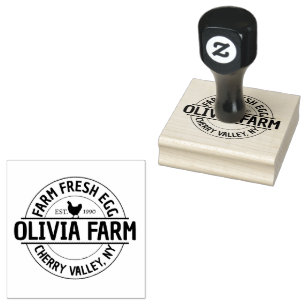 Modern Custom Farm Owner Name Rubber Stamp