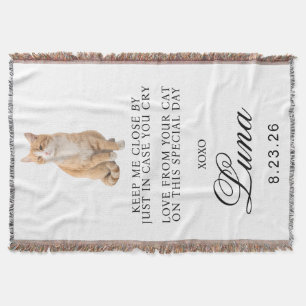 Modern Custom Gift For Bride And Groom Name Cat Throw Blanket