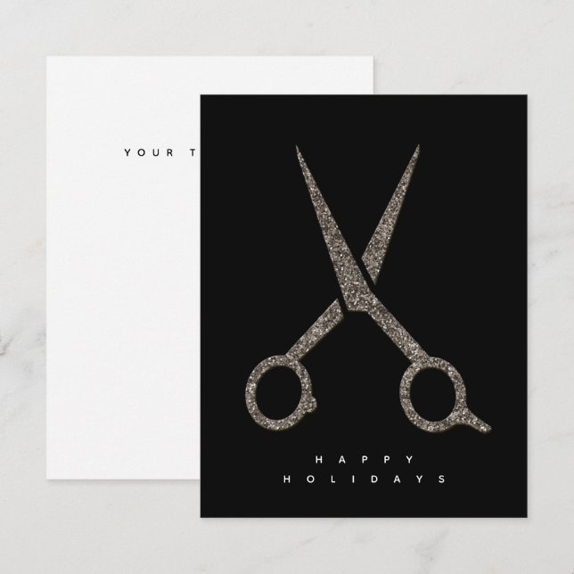 modern CUSTOM glitter scissors Hairdresser (Front/Back)