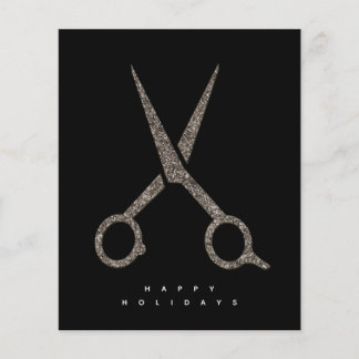modern CUSTOM glitter scissors Hairdresser card
