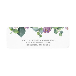 Modern Custom Greenery Botanical Eucalyptus Return Address Label