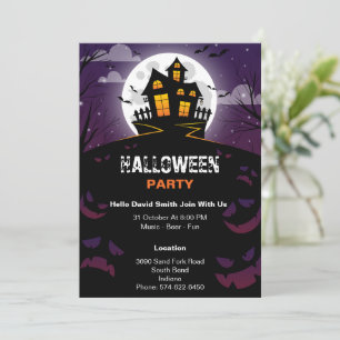 Modern Custom Halloween Invitation Card