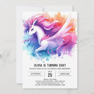 Modern Custom Horse Birthday  Invitation