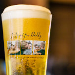 Modern Custom I Love You Daddy | 3 Photo Beer Glass<br><div class="desc">Introducing the ultimate Father's Day surprise! Our stylish, modern 3 photo beer glass is a personalised gift for your dad, stepdad or grandpa that will tug at his heartstrings. Impress him with a glass that not only holds his favourite beer but also showcases 3 favourite family pictures. With editable text...</div>