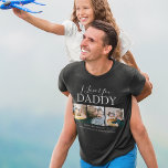 Modern Custom I Love You Daddy | 3 Photo T-Shirt<br><div class="desc">This stylish modern 3 photo tshirt is the perfect gift for your dad, stepdad or grandpa for fathers day. The tshirt features the text 'I LOVE YOU DADDY, HAPPY FIRST FATHERS DAY, LOTS OF LOVE, HUGS & KISSES XOXOXO', plus 3 of your favourite family pictures. The text is all easily...</div>