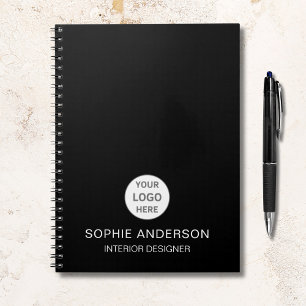 Modern Custom Logo Black Professional Business Notebook