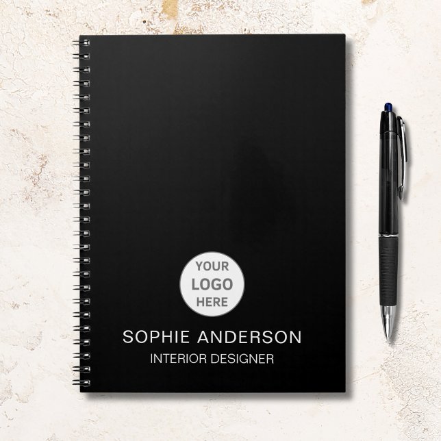 Modern Custom Logo Black Professional Business Notebook (Modern Custom Logo Black Professional Business Notebook)