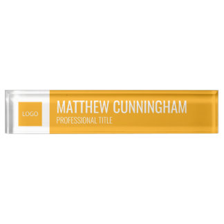 Modern Custom Logo Employee Name Job Title Nameplate