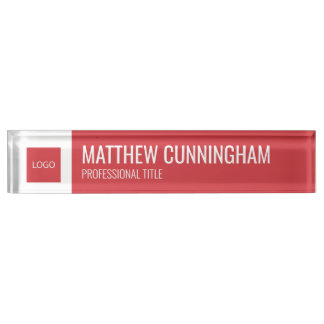 Modern Custom Logo Employee Name Job Title Nameplate
