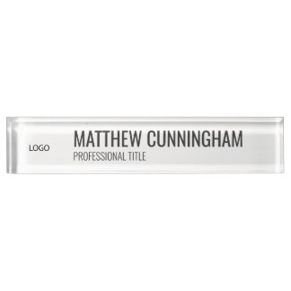 Modern Custom Logo Employee Name Job Title Nameplate