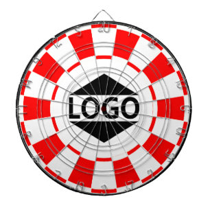 Modern Custom Logo Image on Red & White Dartboard
