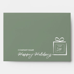 Modern custom logo minimalist Happy Holidays  Envelope