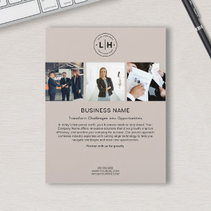 Modern Custom Logo Photo Beige Corporate Business  Flyer