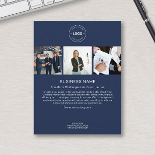 Modern Custom Logo Photo Blue Corporate Business Flyer