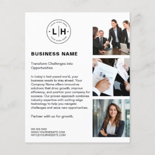 Modern Custom Logo Photo White Business Flyer