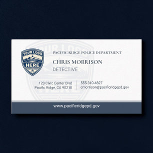 Modern Custom Logo Police Detpartment Business Card