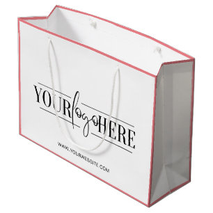 Modern custom logo printed boutique shopping bag