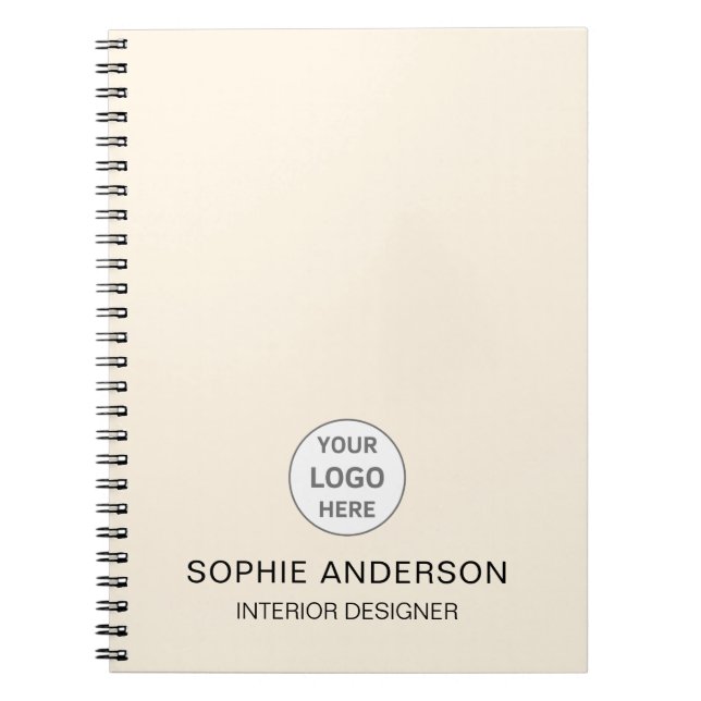 Modern Custom Logo Professional Business Notebook (Front)