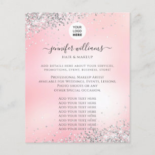 Modern Custom Logo Promotional Glitter Pink Flyer