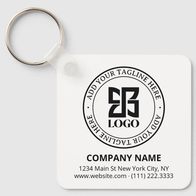 Modern Custom Logo QR Code Business Promotional Key Ring (Front)