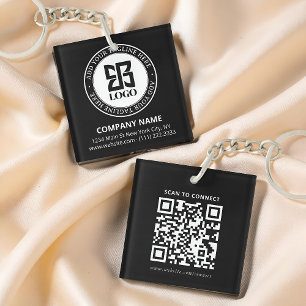 Modern Custom Logo QR Code Business Promotional Key Ring