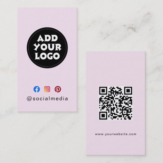 Modern Custom logo Social Media QR code website  Business Card (Front/Back)
