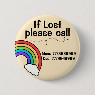 Modern Custom Lost Missing Child Id Rainbow Badge