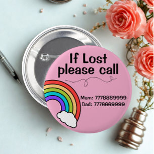 Modern Custom Lost Missing Child Id Rainbow Badge 
