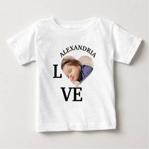 Modern Custom love heart photo template Baby T-Shirt