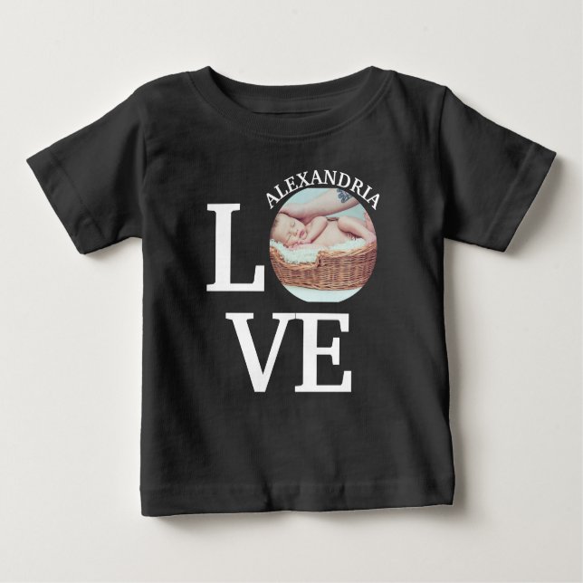 Modern Custom love photo template Baby T-Shirt (Front)