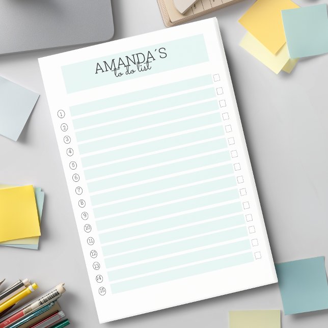 Modern Custom Mint White  Post-it Notes (Modern Custom Mint White Post-it Notes)