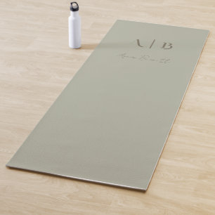 Modern Custom Monogram Initials Name Dusty Sage Yoga Mat