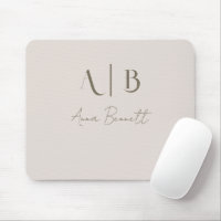 Modern Custom Monogram Initials Name Light Beige