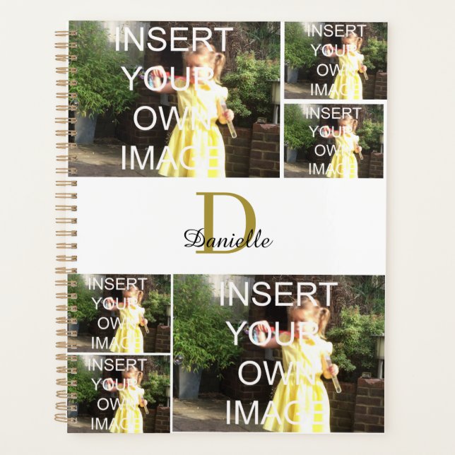 Modern Custom Monogram Personalised Photo Planner (Front)